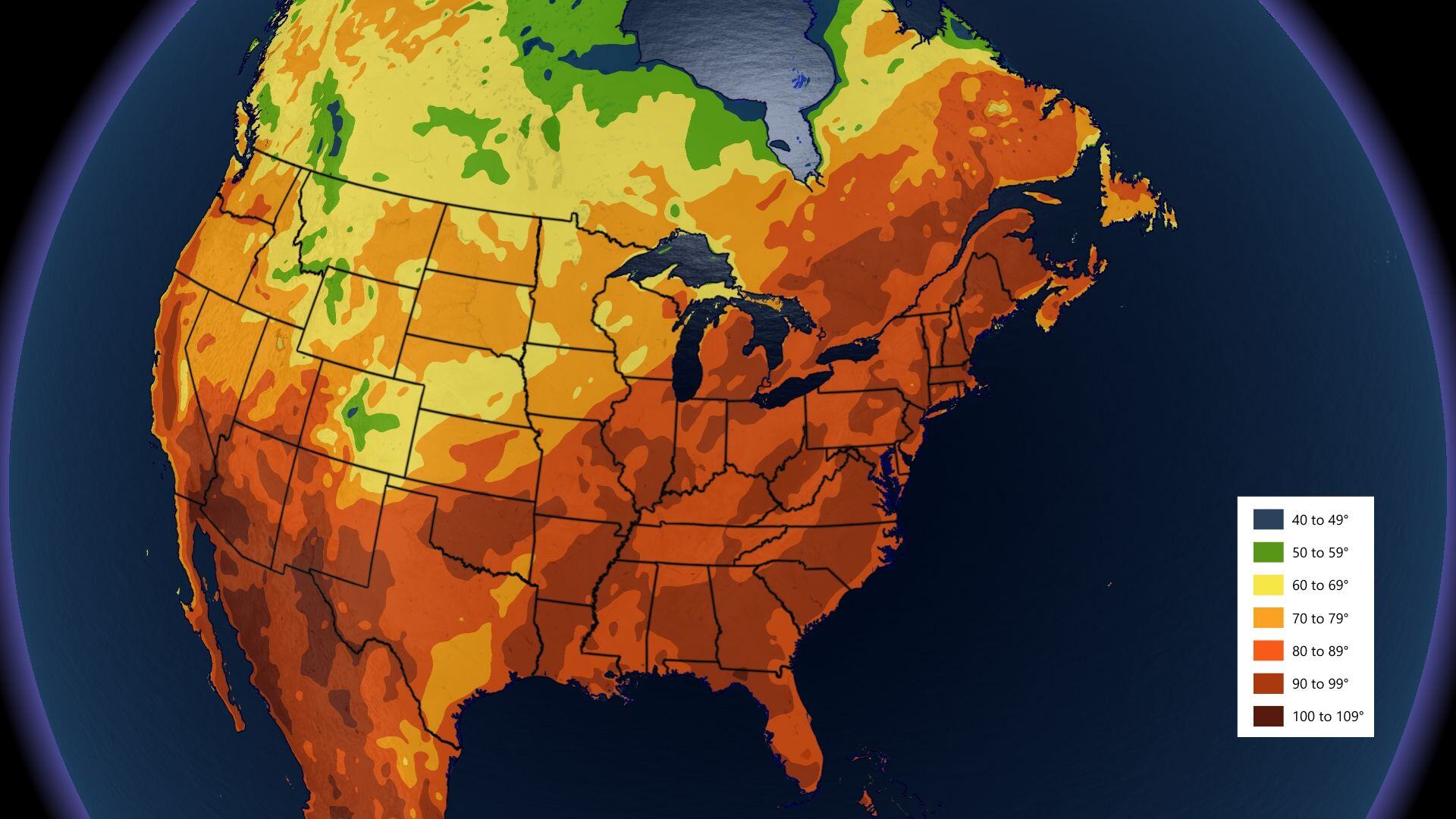 A model temperature forecast.