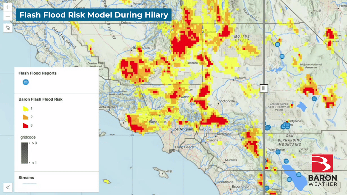Hilary Flash Flood Risk