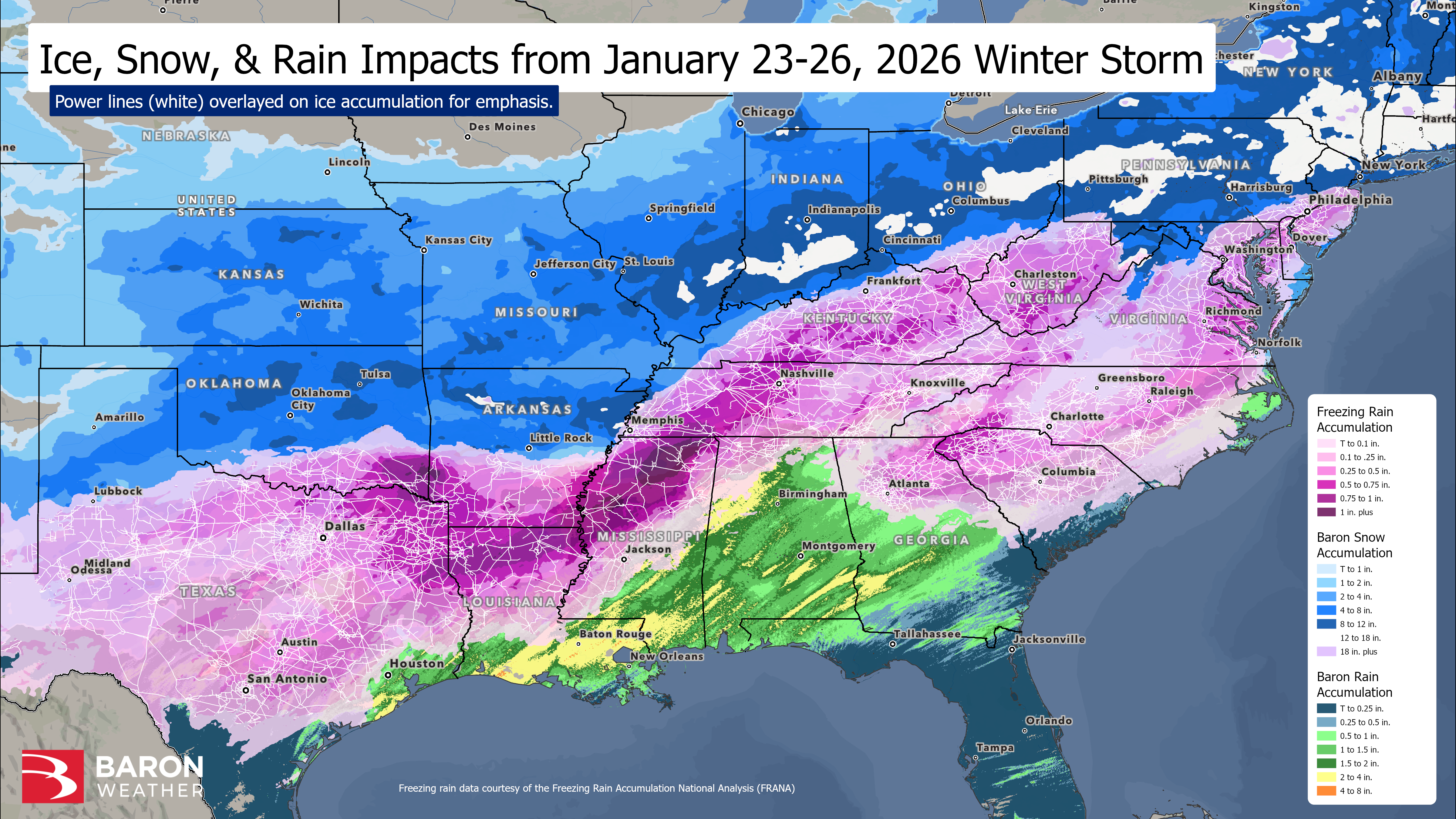 20260126 Ice Storm Impacts on Power Lines - Baron Weather