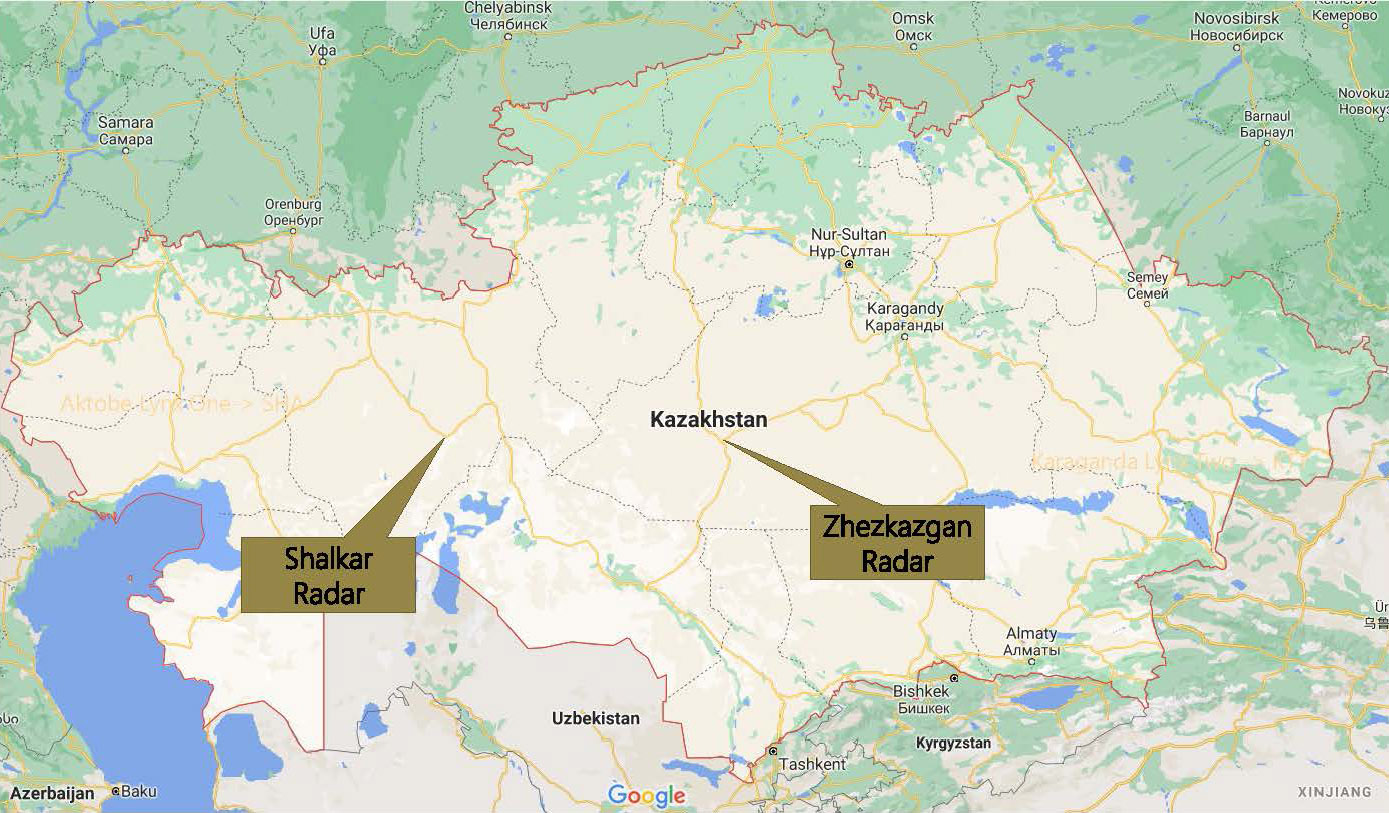 locations of the two Baron C-band radars in Kazakhstan