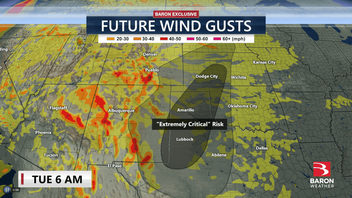 Future winds over critical fire danger areas